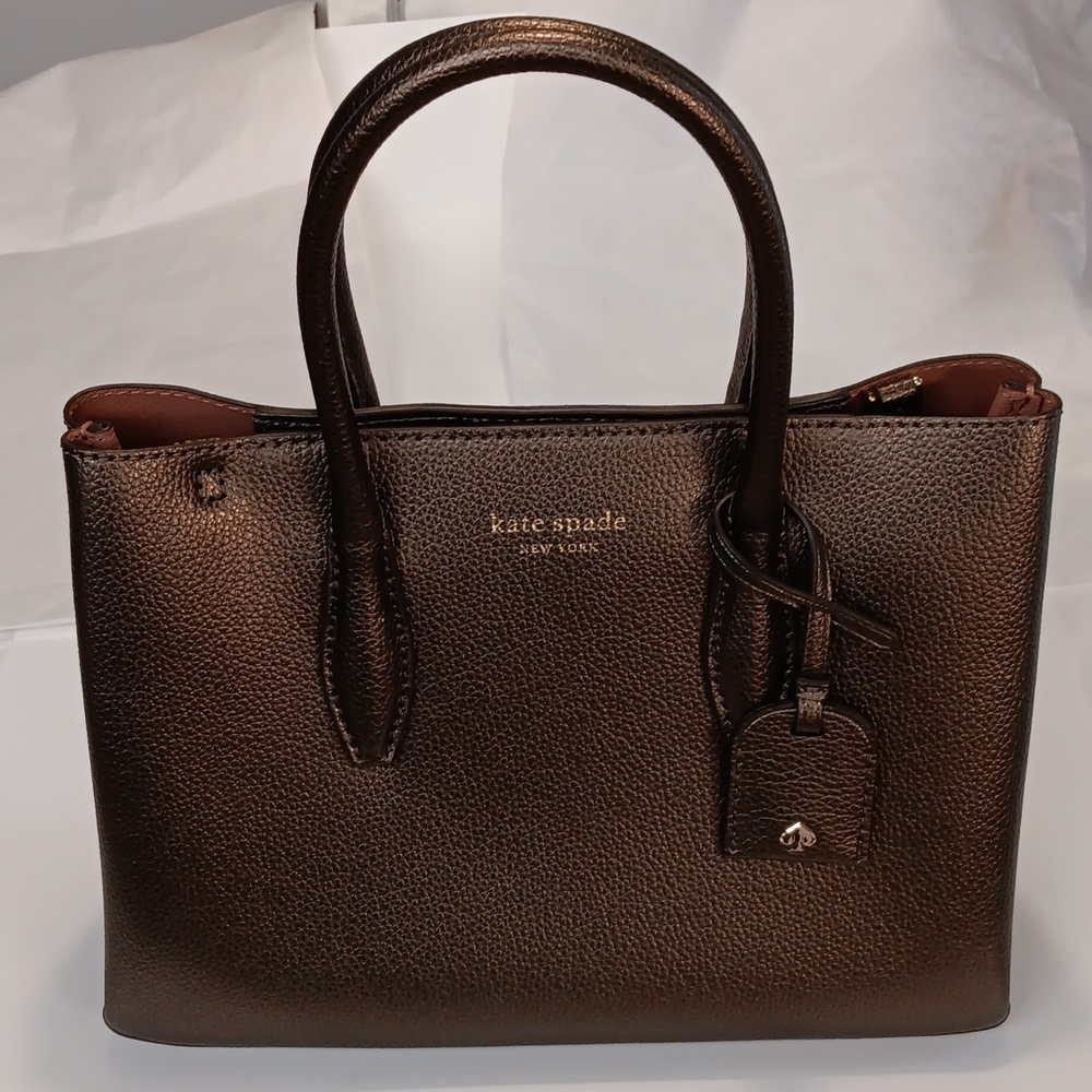 Kate Spade NWT Eva Zip Top Satchel  Metallic Bronze Purse with Crossbody straps